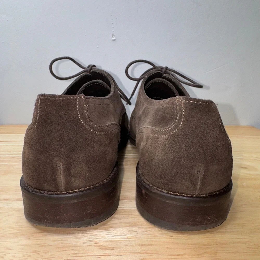 Amedeo Testoni Basic Mens Brown Suede Derby Dress Shoes Italy Size 10.5